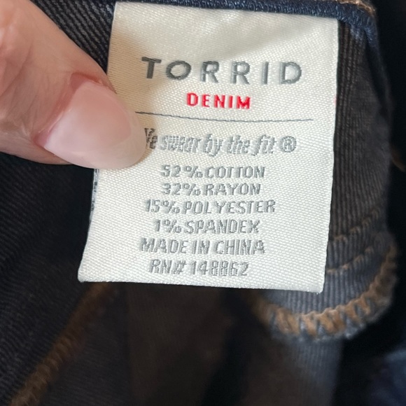 Torrid Denim Plus Size Indigo High Rise Tripe Button Front Denim Jean Jegging 18 - Picture 13 of 16